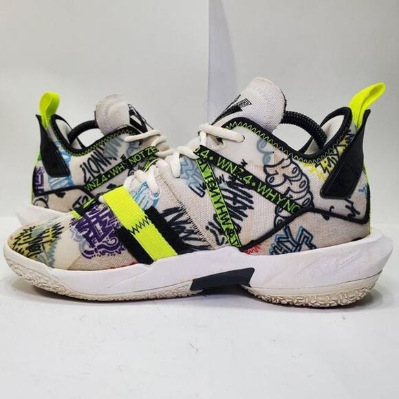 Nike Jordan Why Not Zer0.4 GS ‘Graffiti’ DD9659-007 Sneaker Shoes Boys Size 7Y - Picture 4 of 10